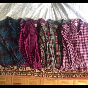 Lot of Button down tops. flannel gingham plaid.